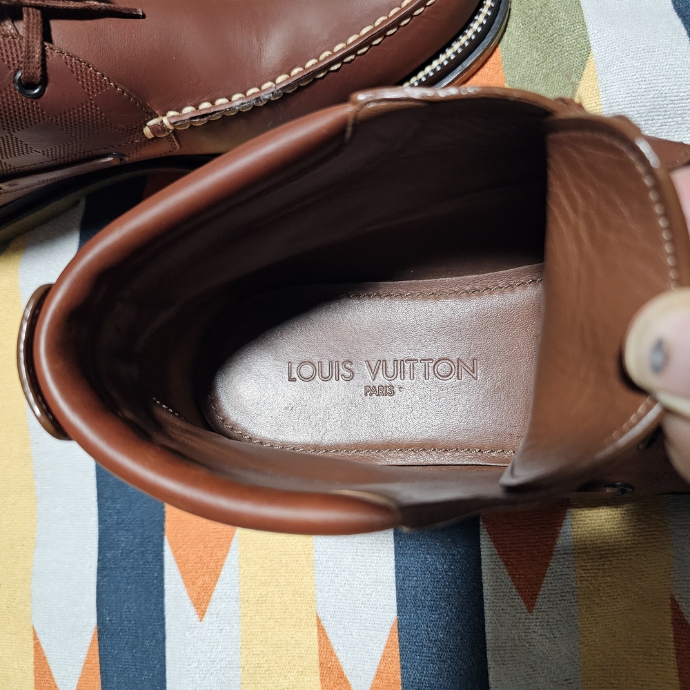 Louis Vuitton Brown Leather Lace-Up Boots - Picture 3 of 10